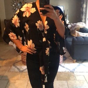 Floral tie top